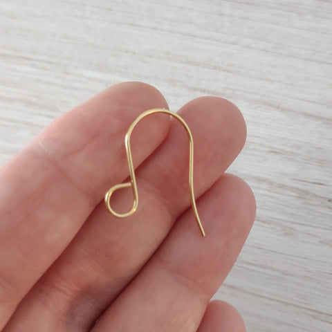 Gold Statement Large Loop Stainless Steel Ear Wires (6mm), 20 Pieces, Earring Hook #11