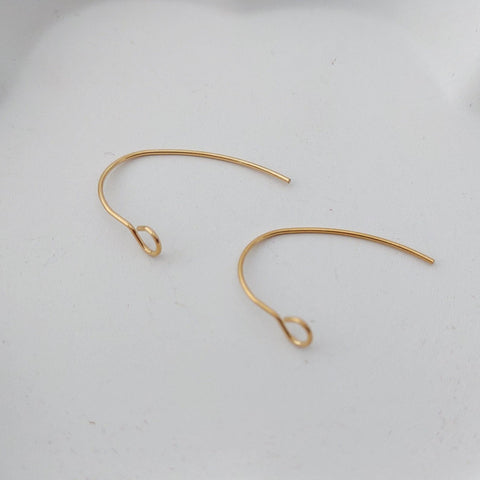 Gold Modern Forward-Facing Stainless Steel Ear Wires, 20 Pieces, Earring Hook #29
