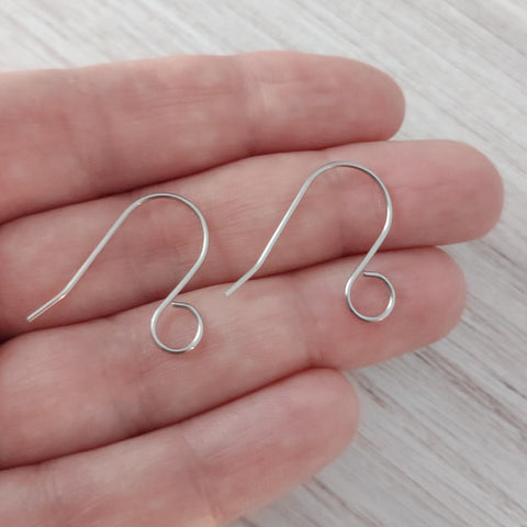 Silver Statement Large Loop Stainless Steel Ear Wires (6mm), 20 Pieces, Earring Hook #12