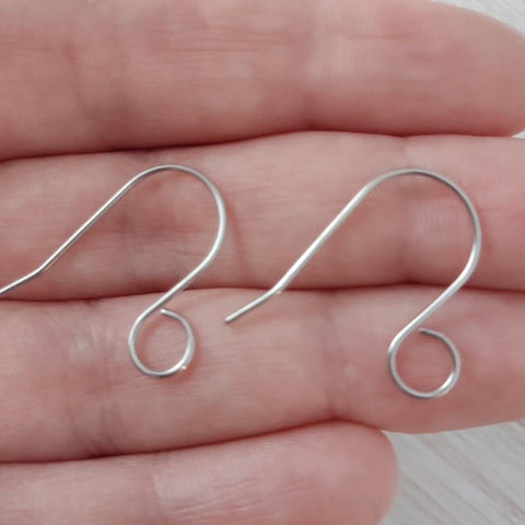 Silver Statement Large Loop Stainless Steel Ear Wires (6mm), 20 Pieces, Earring Hook #12