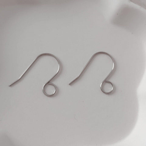 Silver Statement Large Loop Stainless Steel Ear Wires (6mm), 20 Pieces, Earring Hook #12