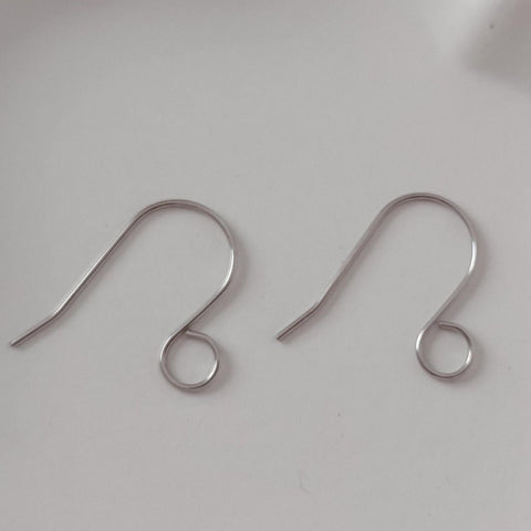 Silver Statement Large Loop Stainless Steel Ear Wires (6mm), 20 Pieces, Earring Hook #12