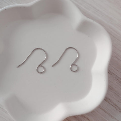 Silver Statement Large Loop Stainless Steel Ear Wires (6mm), 20 Pieces, Earring Hook #12