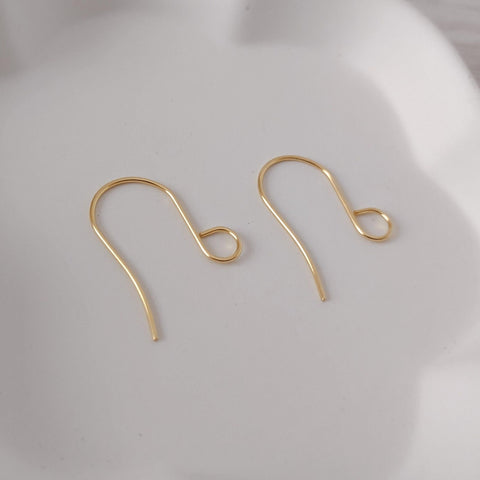 Gold Statement Large Loop Stainless Steel Ear Wires (6mm), 20 Pieces, Earring Hook #11