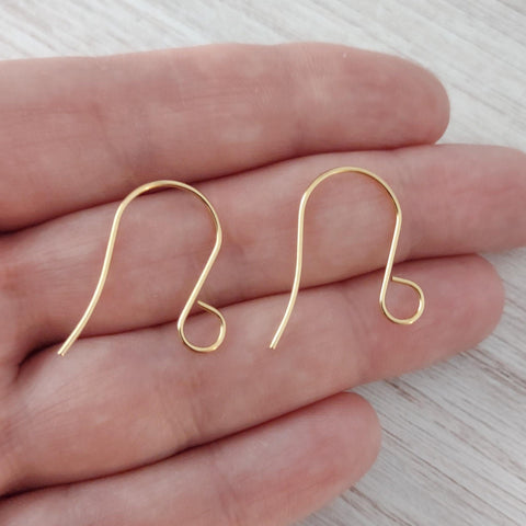 Gold Statement Large Loop Stainless Steel Ear Wires (6mm), 20 Pieces, Earring Hook #11