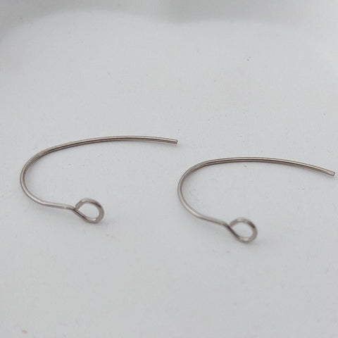 Silver Modern Forward-Facing Stainless Steel Ear Wires, 20 Pieces, Earring Hook #28
