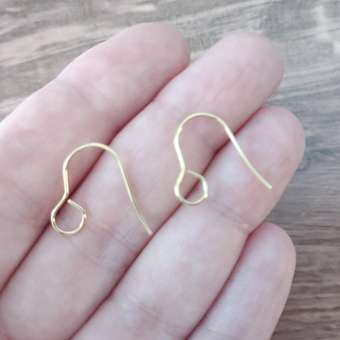 Gold Signature Large Loop Stainless Steel Ear Wires (5mm), 20 Pieces, Earring Hook #17