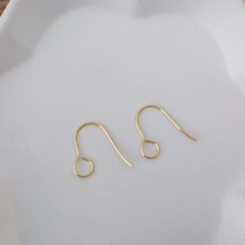 Gold Signature Large Loop Stainless Steel Ear Wires (5mm), 20 Pieces, Earring Hook #17