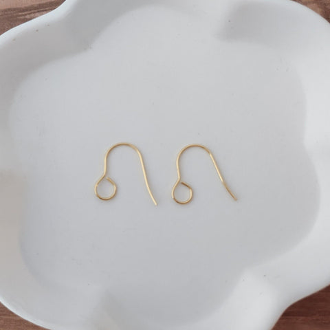 Gold Signature Large Loop Stainless Steel Ear Wires (5mm), 20 Pieces, Earring Hook #17