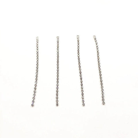 Silver Rhinestone Claw Chain Charms (Single Strand), 10 Pieces, Charm #106