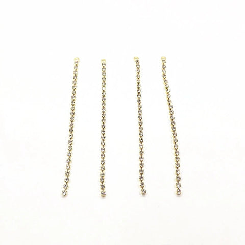 Gold Rhinestone Claw Chain Charms (Single Strand), 10 Pieces, Charm #76