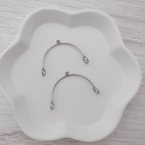 Silver Stainless Steel Medium Arches, 10 Pieces, Connector #84