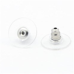 Bulk Silver Bullet Clutch Style Stainless Steel Earring Backs, 100 Pieces, Back #6