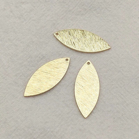 Gold Petal Charms (Brushed Brass), 10 Pieces, Charm #89
