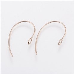 Rose Gold Modern Forward-Facing Stainless Steel Ear Wires, 20 Pieces, Earring Hook #30