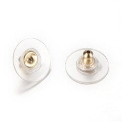 Bulk Gold Bullet Clutch Style Stainless Steel Earring Backs, 100 Pieces, Back #7