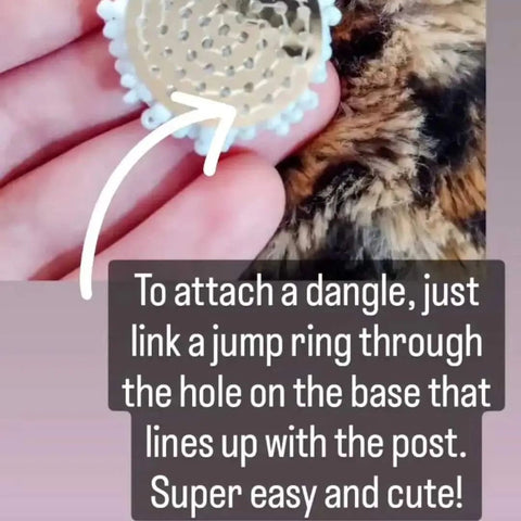 Maroon and White Mix 15mm Small Seed Bead Topper, 1 Pair, Seed Bead #68