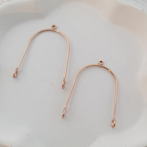 Rose Gold Stainless Steel Small Arches, 10 Pieces, Connector #76