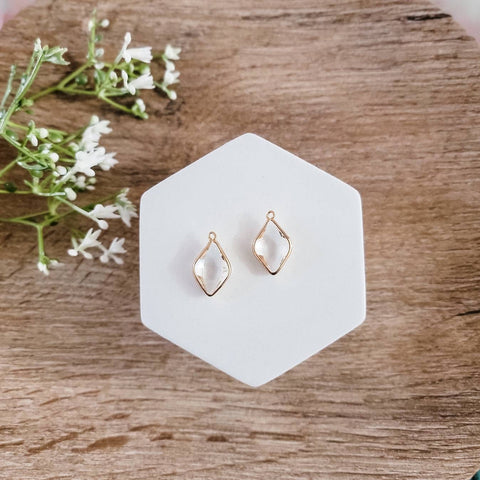 Gold Rhombus Crystal Charms, 10 Pieces, Charm #36