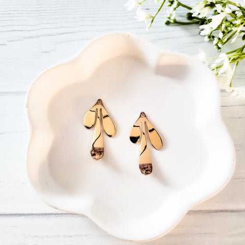 Regular Three Feather Brass Charms, 10 Pieces, Charm #93