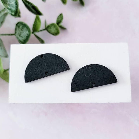 Black Wooden Semicircle Connectors, 10 Pieces, Wood #45