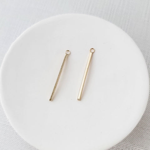 33mm Gold Stainless Steel Bar Pendant Connectors, 10 Pieces, Charm #65