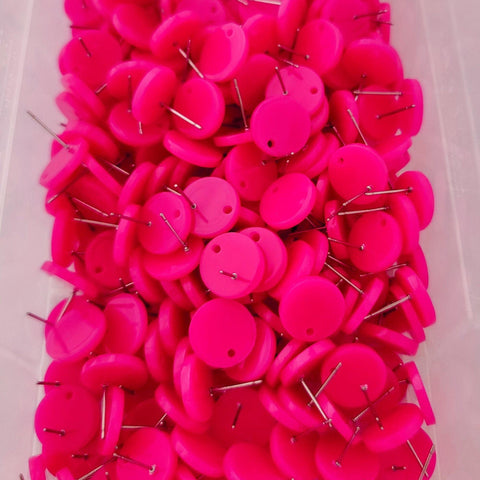 Neon Acrylic Stud Earring Findings (14mm, Choice of Color), 10 Pieces, Acrylic Stud #64