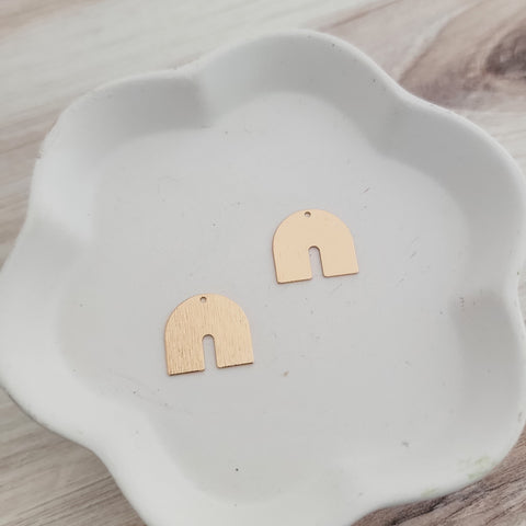 Gold Petite Rainbow 1-Hole Brass, 10 Pieces, Charm #81