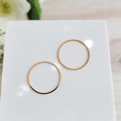 30mm Gold Stainless Steel Circle Linking Rings (Smooth), 10 Pieces, Connector #23