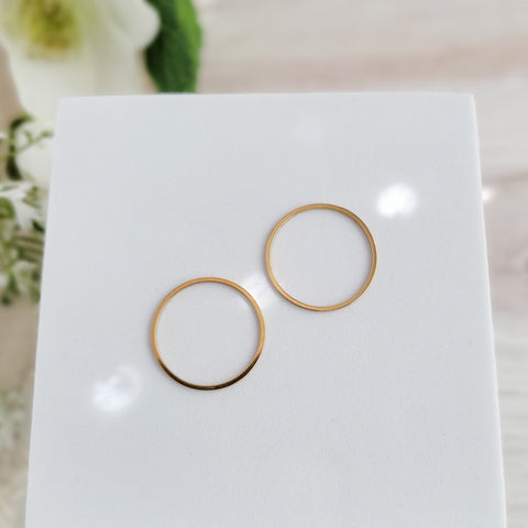 25mm Gold Stainless Steel Circle Linking Rings (Smooth), 10 Pieces, Connector #31
