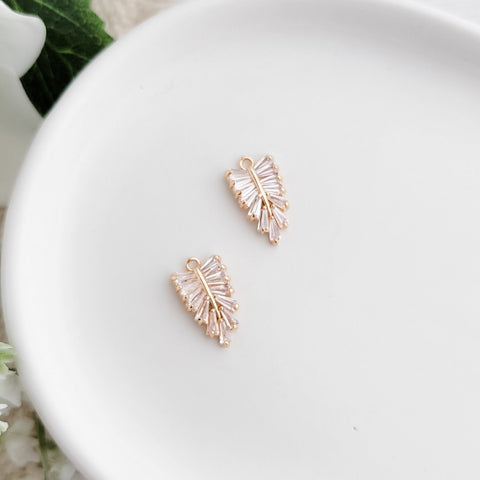 Gold Cubic Zirconia Trellis Charms, 10 Pieces, Charm #33