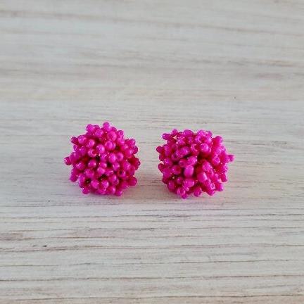 Dragonfruit 15mm Small Seed Bead Topper, 1 Pair, Seed Bead #36