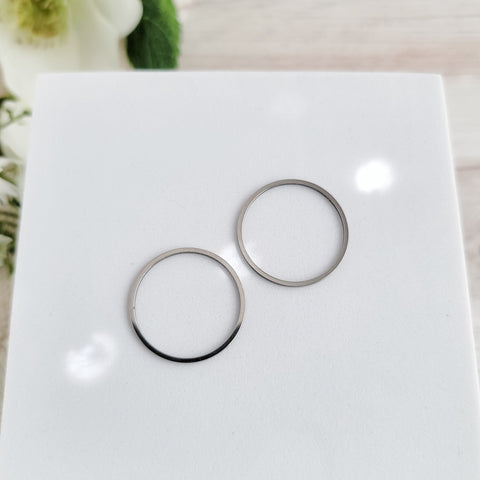 25mm Silver Stainless Steel Circle Linking Rings (Smooth), 10 Pieces, Connector #30