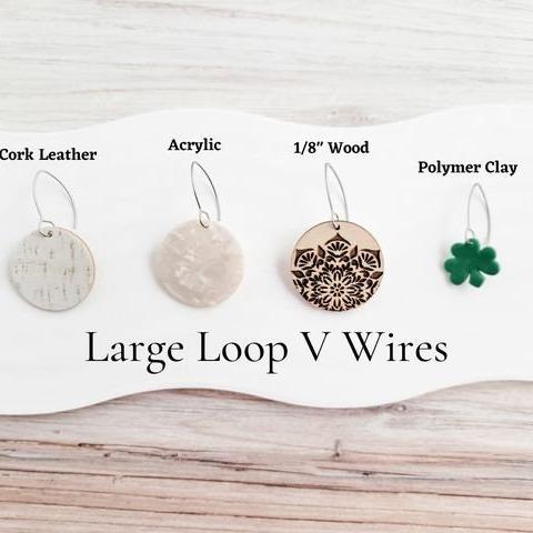 Gold Large Loop V Ear Wires (5mm Surgical Stainless Steel Marquise Hooks), 20 Pieces, Earring Hook #57