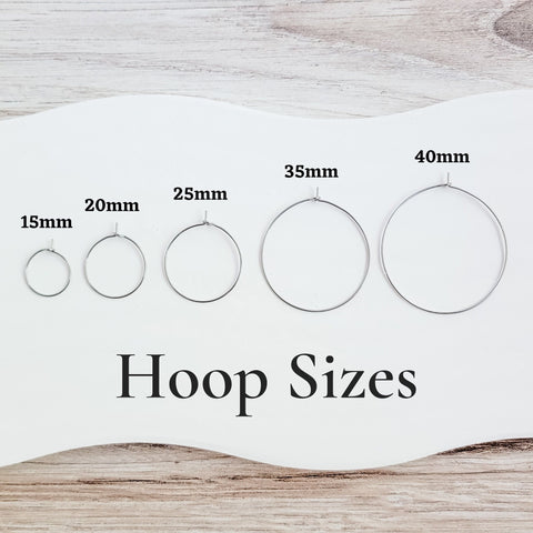 Rose Gold 25mm Round Wine Hoop Stainless Steel Ear Wires, 10 Pieces, Hoop #22