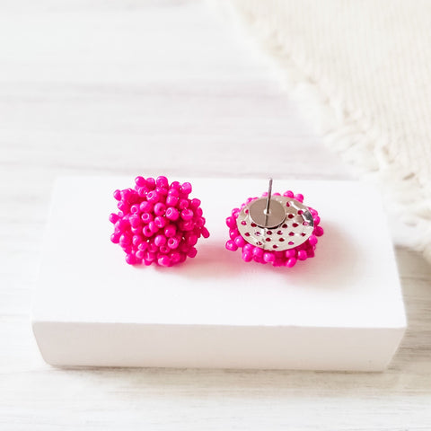 Dragonfruit 15mm Small Seed Bead Topper, 1 Pair, Seed Bead #36