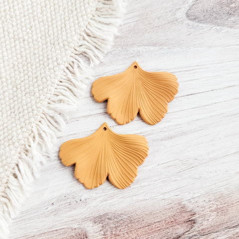Marigold Ginkgo Leaf Pendants, 10 Pieces, Ginkgo #5