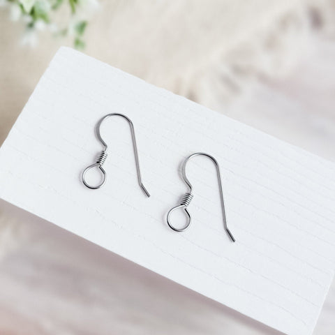 Large Loop Silver Flat French 4.5mm Stainless Steel Ear Wires, 20 Piece, Earring Hook #65