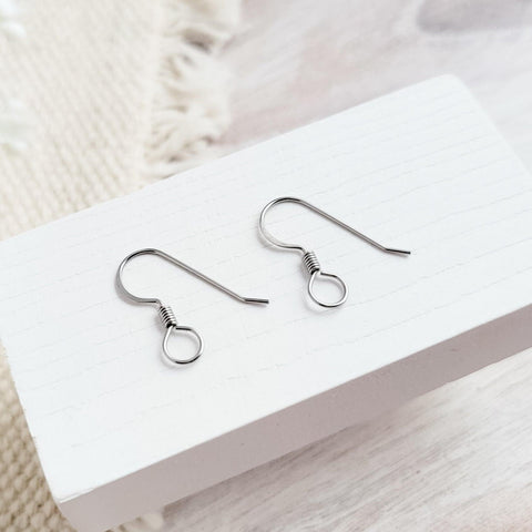 Large Loop Silver Flat French 4.5mm Stainless Steel Ear Wires, 20 Piece, Earring Hook #65