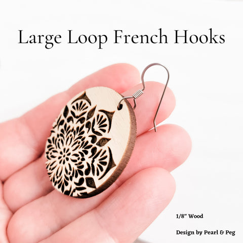 Large Loop Rainbow Flat French 4.5mm Stainless Steel Ear Wires, 20 Piece, Earring Hook #69