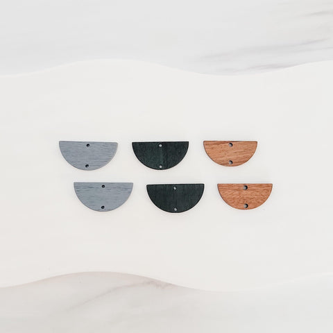 Gray Wooden Semicircle Connectors, 10 Pieces, Wood #43