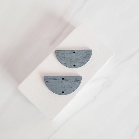 Gray Wooden Semicircle Connectors, 10 Pieces, Wood #43