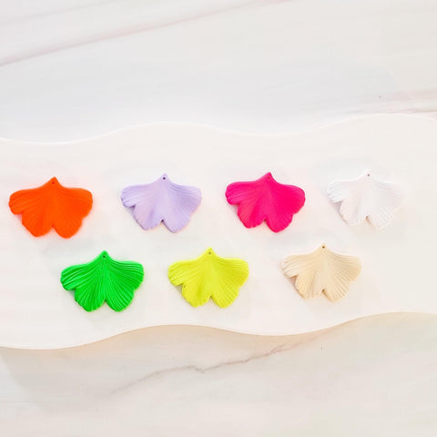 Neon Green Ginkgo Leaf Pendants, 10 Pieces, Ginkgo #3