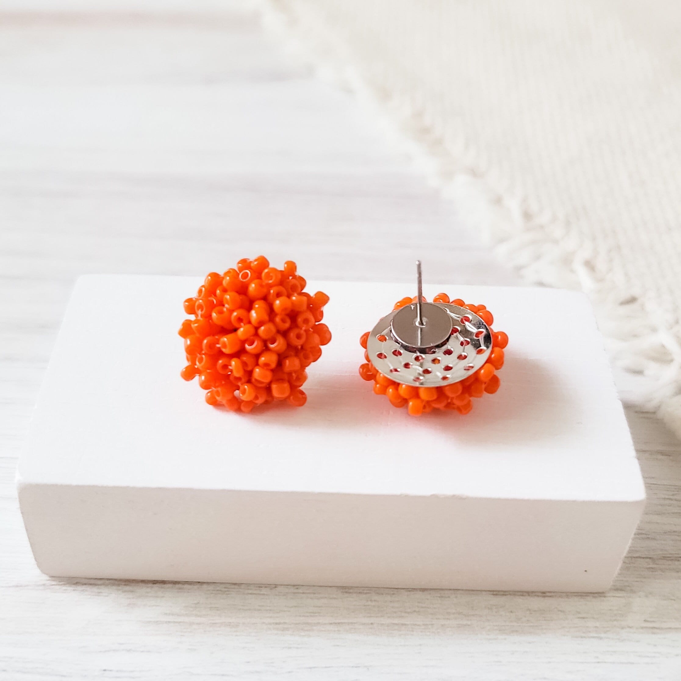 Seed Topper True Orange 15mm Small Seed Bead Topper, 1 Pair, Seed Bead #7 – Lasered ...