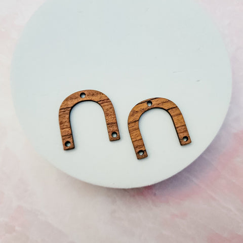 Walnut Wooden 25x25mm Arch Connectors, 10 Pieces, Wood #47