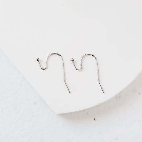 Silver Regular Loop Ball Style Stainless Steel Earring Hooks, 20 Pieces, Earring Hook #49