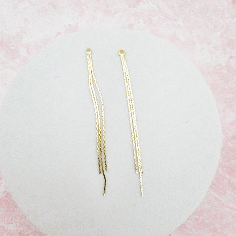Gold Brass Triple Chain Pendant, 10 Pieces (3 Strands Per Piece), Charm #82