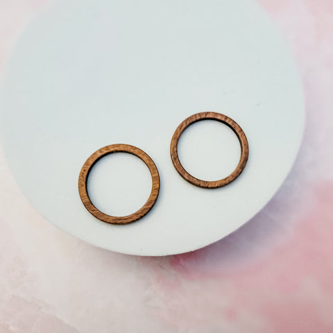 Walnut Wooden 25mm Circle Linking Rings, 10 Pieces, Wood #46