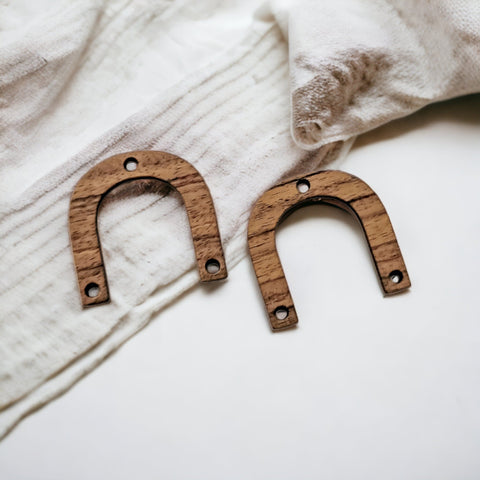 Walnut Wooden 25x25mm Arch Connectors, 10 Pieces, Wood #47