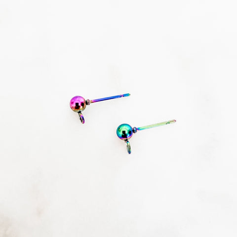 Rainbow Regular Ball Stud Posts Stainless Steel (5mm), 10 Pieces, Stud #42